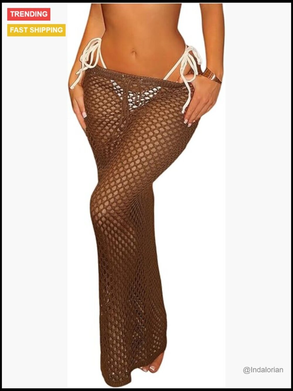 Women's Hollow Out Crochet Swimsuit Cover Up Skirt Bodycon Maxi